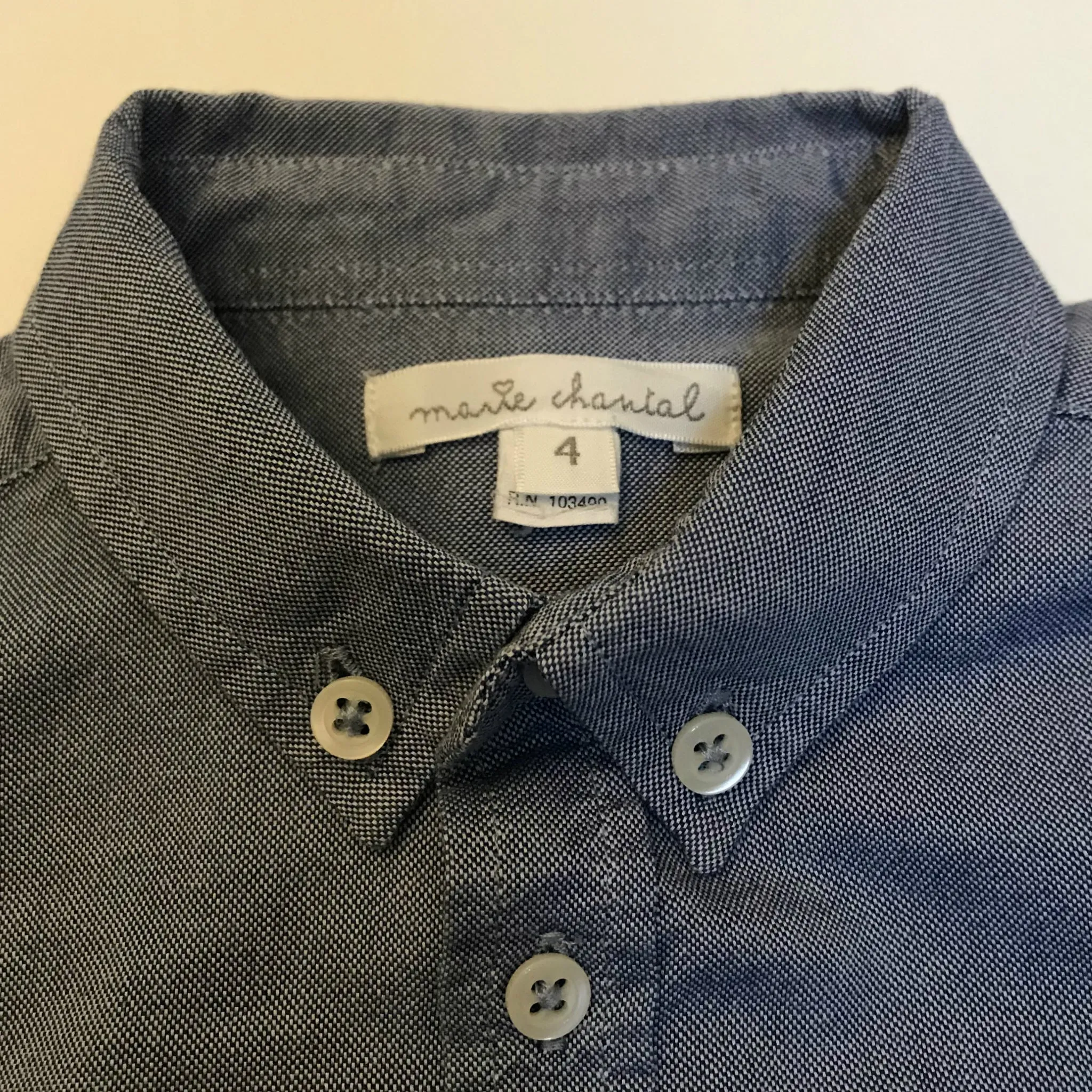 Marie-Chantal Blue Chambray Shirt: 4 Years