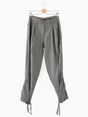 Marithe Francois Girbaud 90s Grey Fin Pleat Twisted Leg Trousers