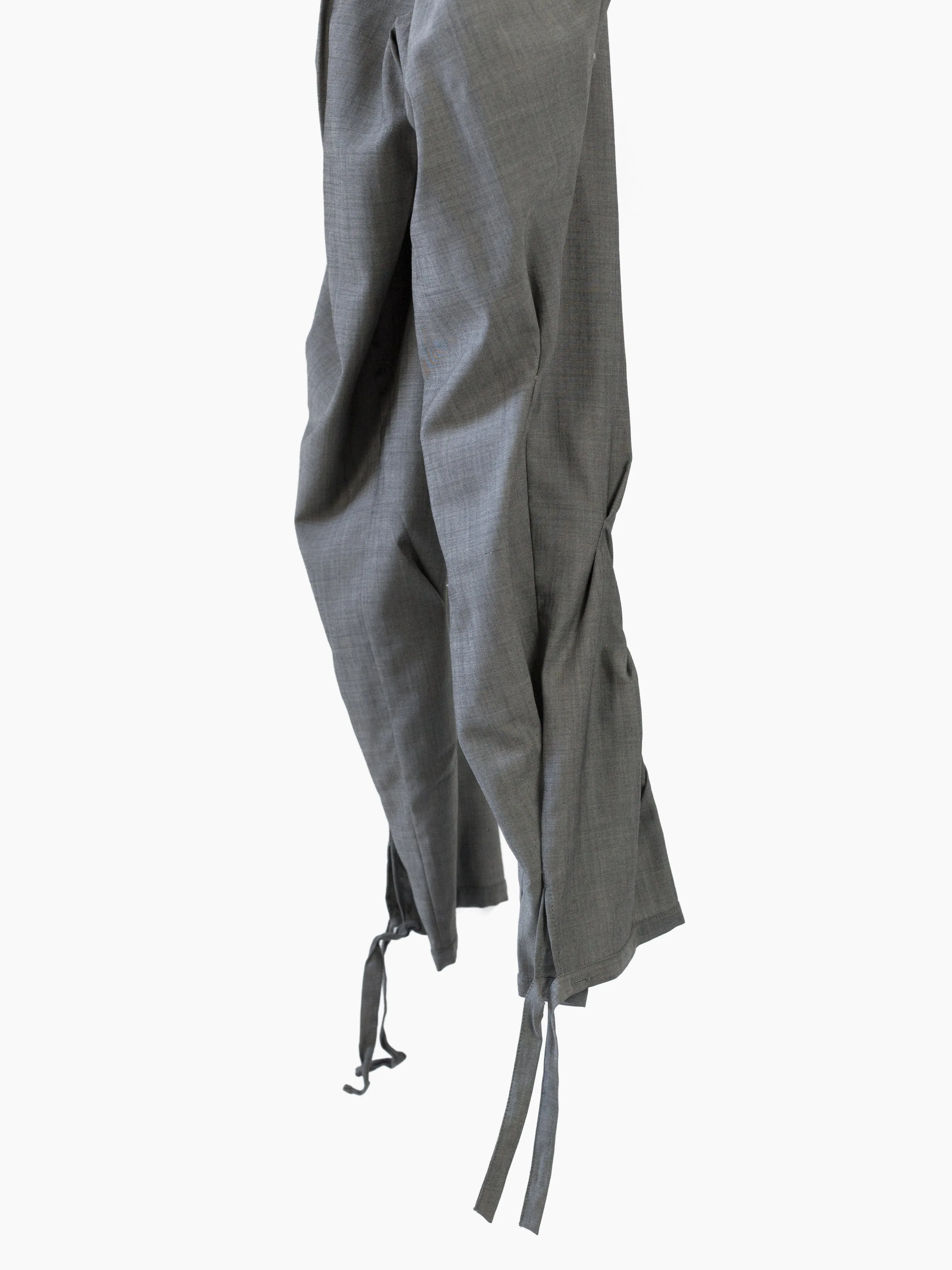 Marithe Francois Girbaud 90s Grey Fin Pleat Twisted Leg Trousers