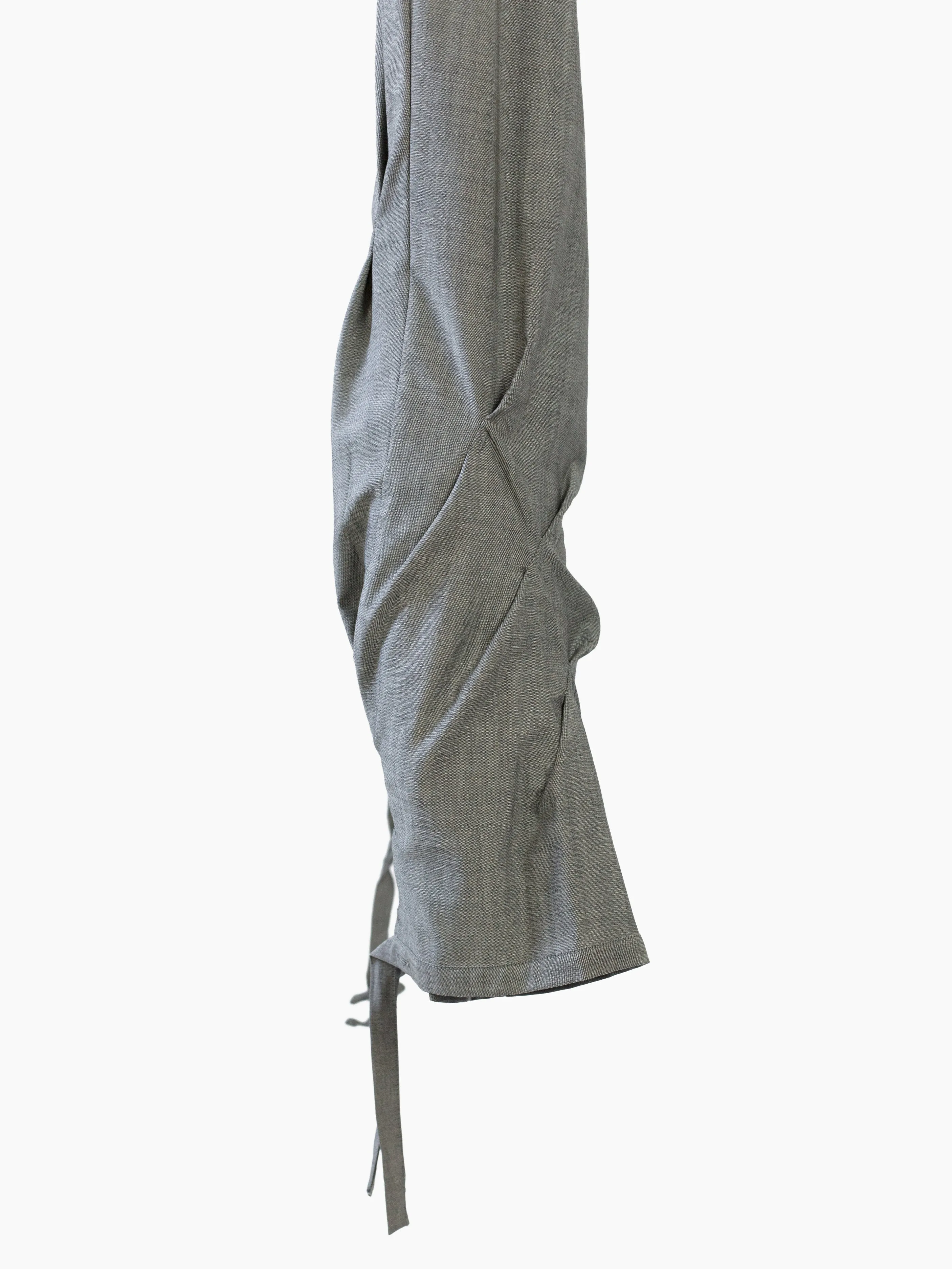 Marithe Francois Girbaud 90s Grey Fin Pleat Twisted Leg Trousers