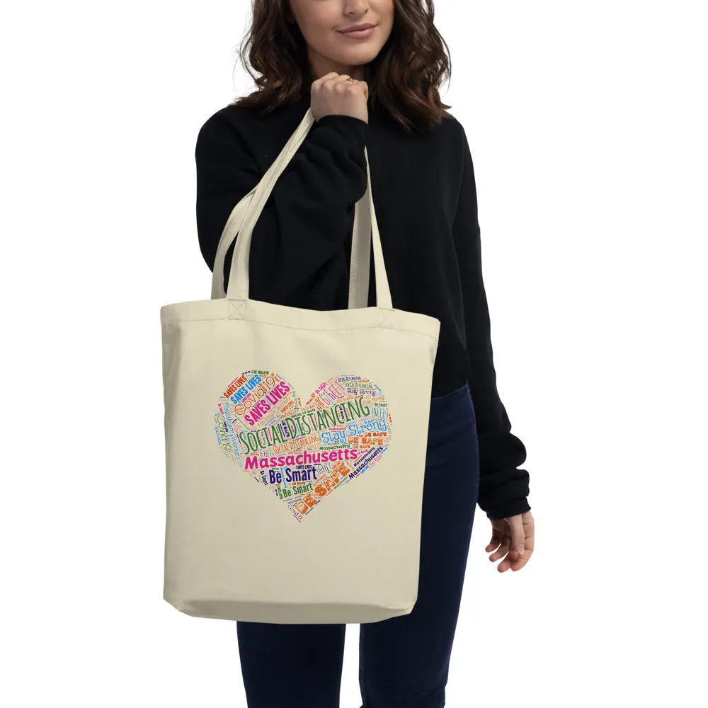 Massachusetts - Social Distancing Tote Bag - Eco Friendly