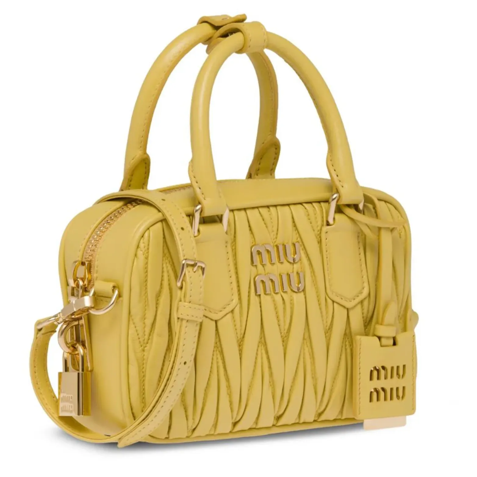 MATELASSÉ LEATHER MINI BAG - YELLOW