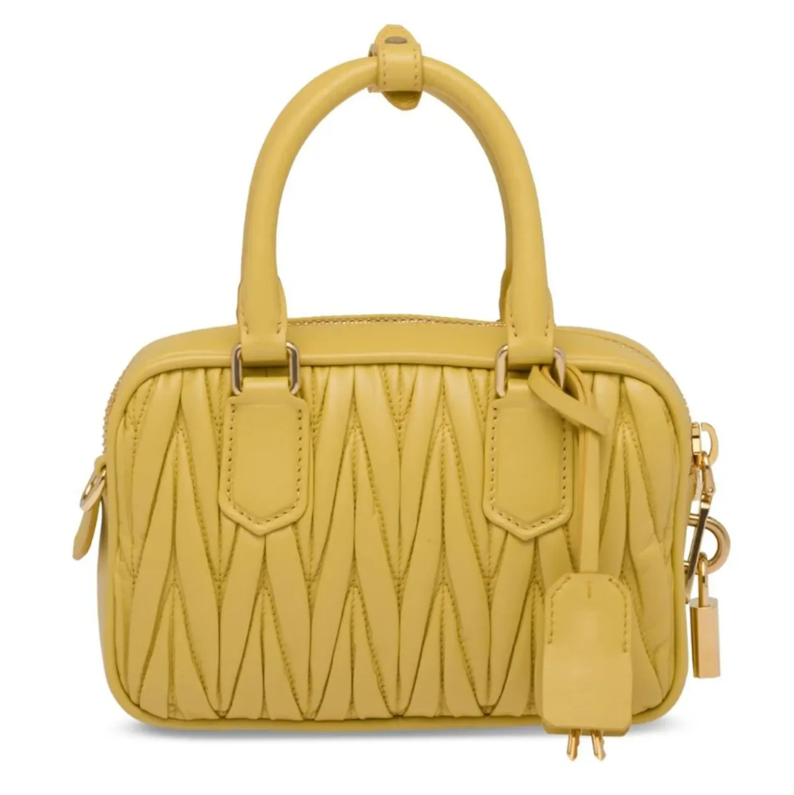 MATELASSÉ LEATHER MINI BAG - YELLOW