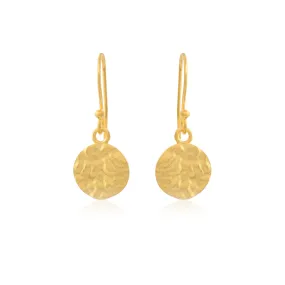 Matt Gold Textured Round Earrings