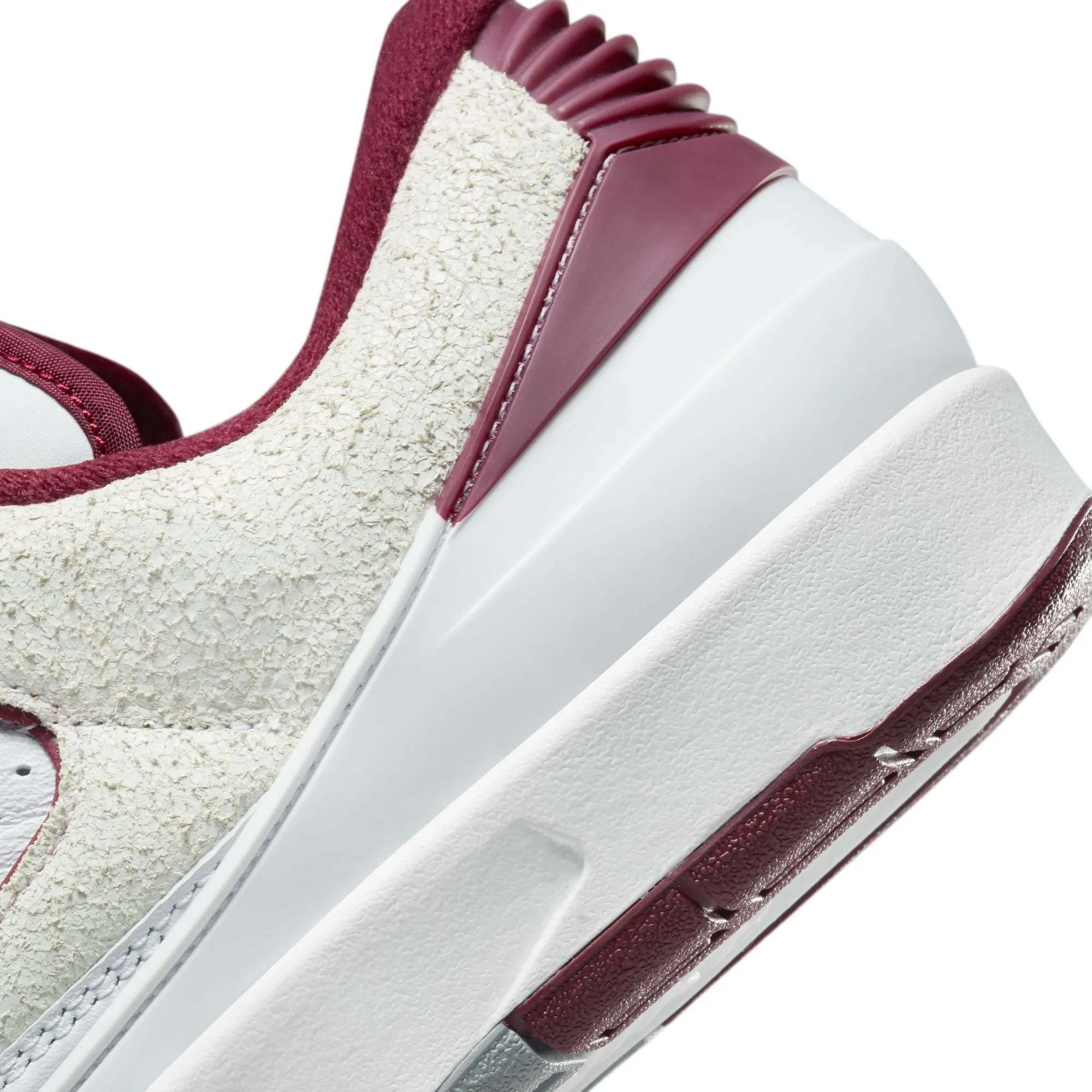 Men's Air Jordan 2 Retro Low - WHITE/CHERRYWOOD RED-LT STEEL GREY