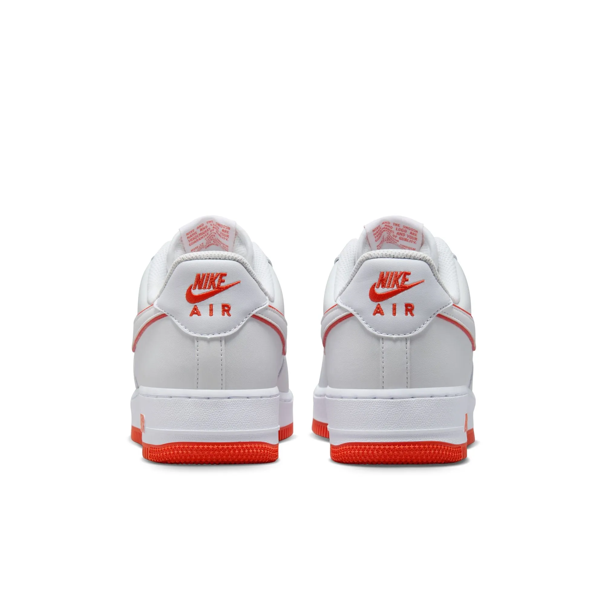 Men's Nike Air Force 1'07- WHITE/WHITE-PICANTE RED