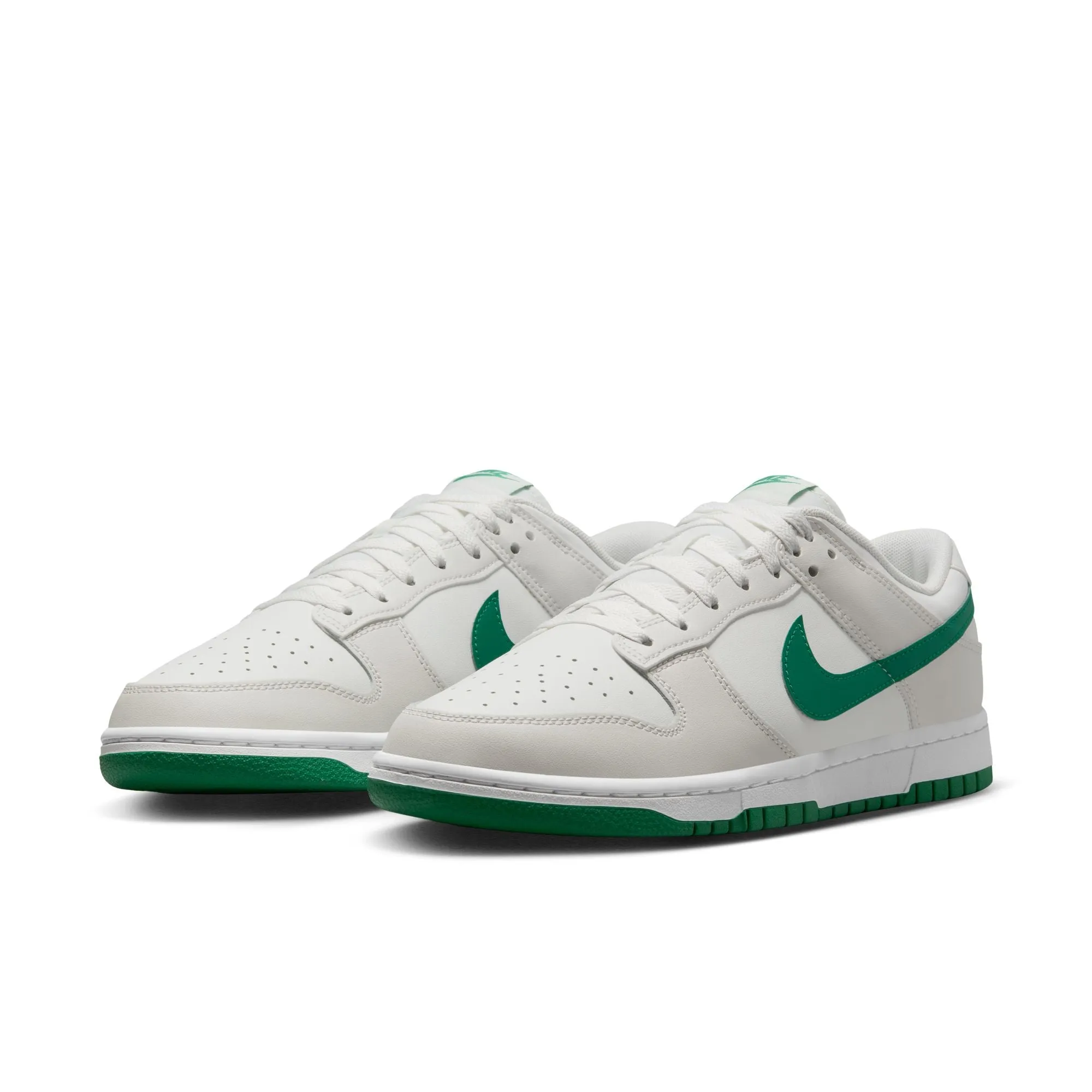 Men's Nike Dunk Low Retro- SUMMIT WHITE/MALACHITE-PLATINUM TINT