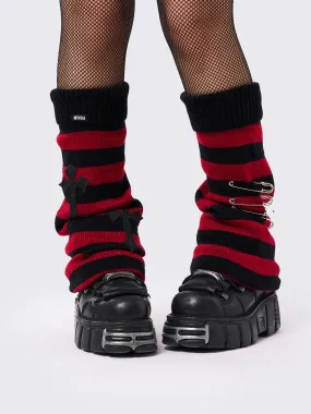 Mica Cross & Safety Pin Striped Leg Warmers