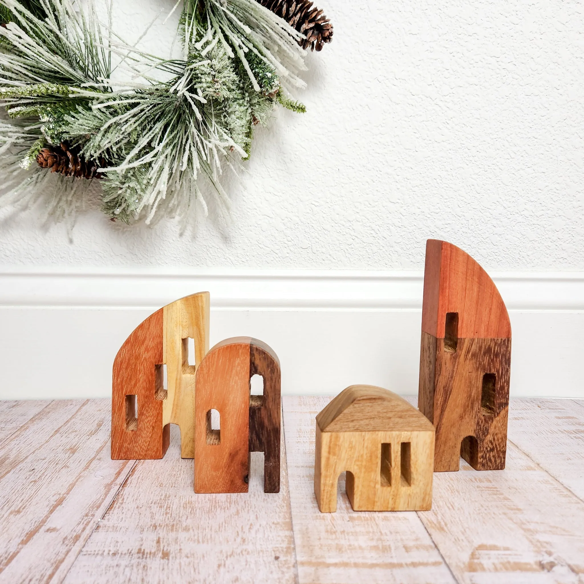 Modern Wood Christmas Village