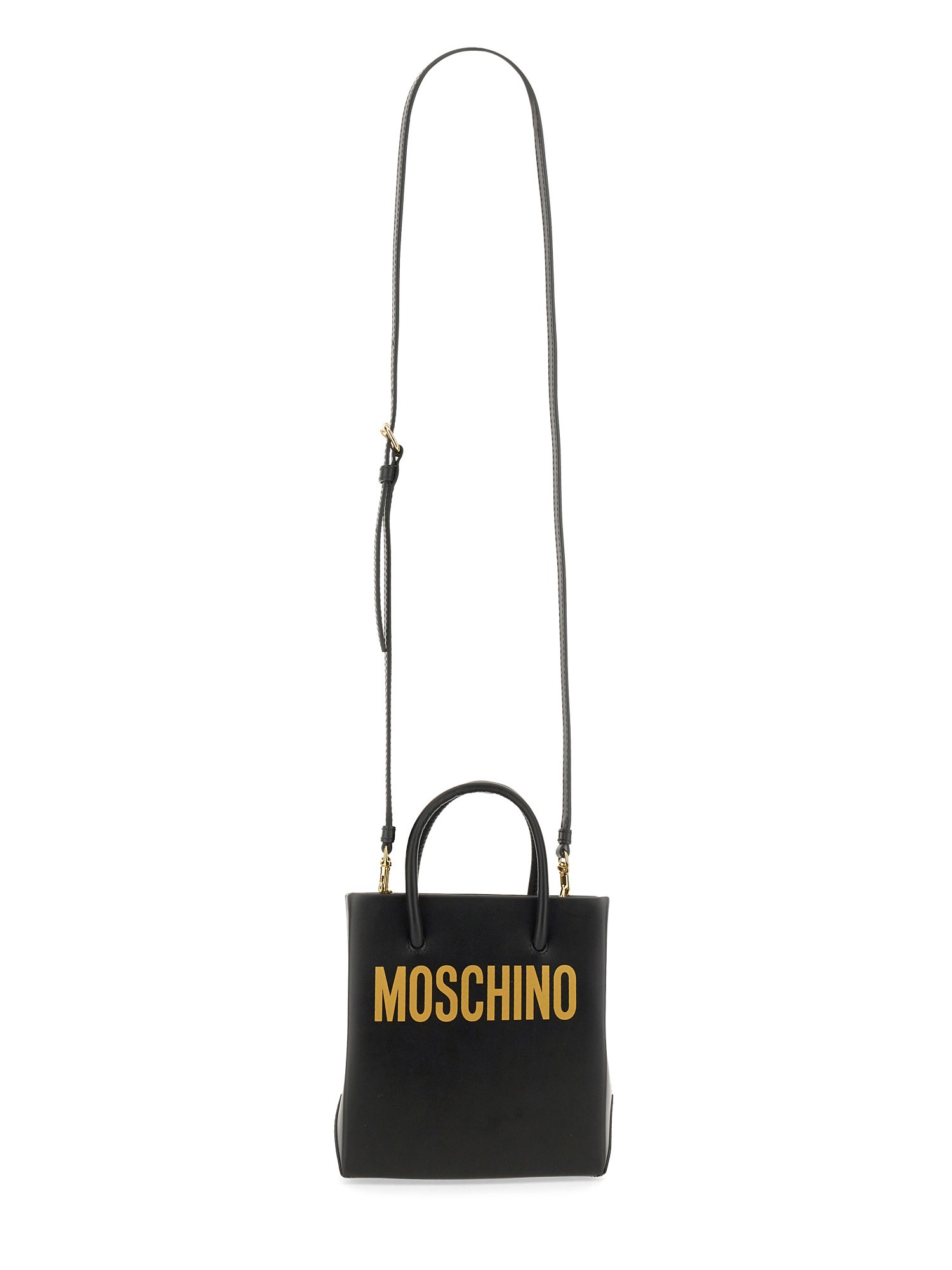 MOSCHINO    LEATHER HANDBAG WITH LOGO