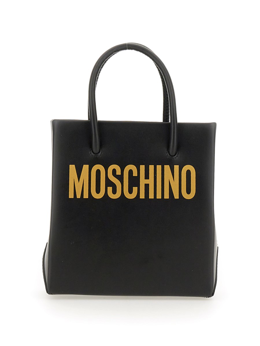 MOSCHINO    LEATHER HANDBAG WITH LOGO