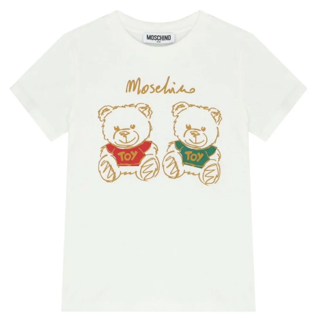 Moschino T-Shirt Logo Twins White