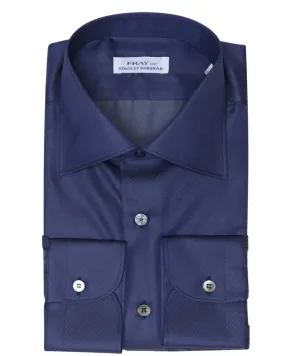 Navy Blue Mirco Print Byron Dress Shirt