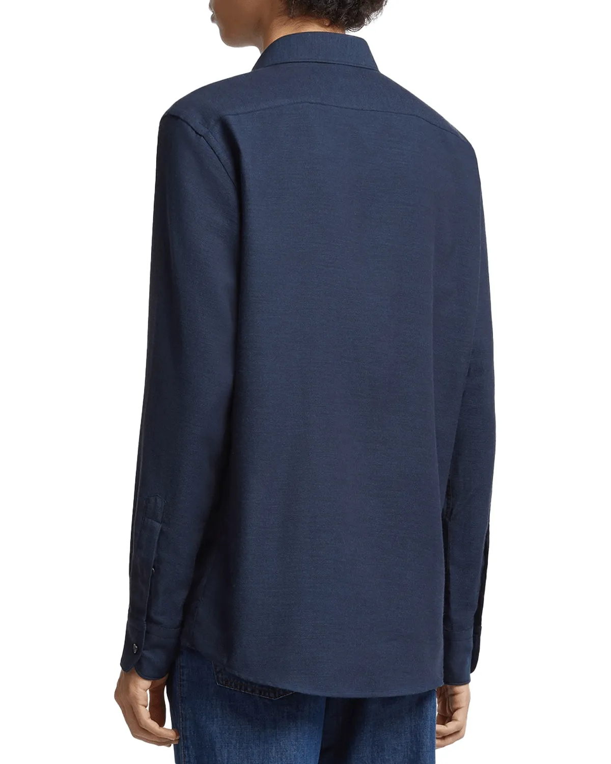 Navy Blue Solid Cashco Sportshirt