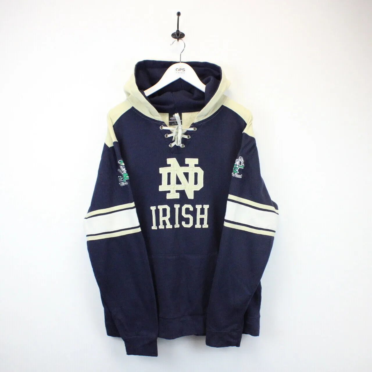 NCAA NOTRE DAME Fighting Irish Hoodie Navy Blue | Large