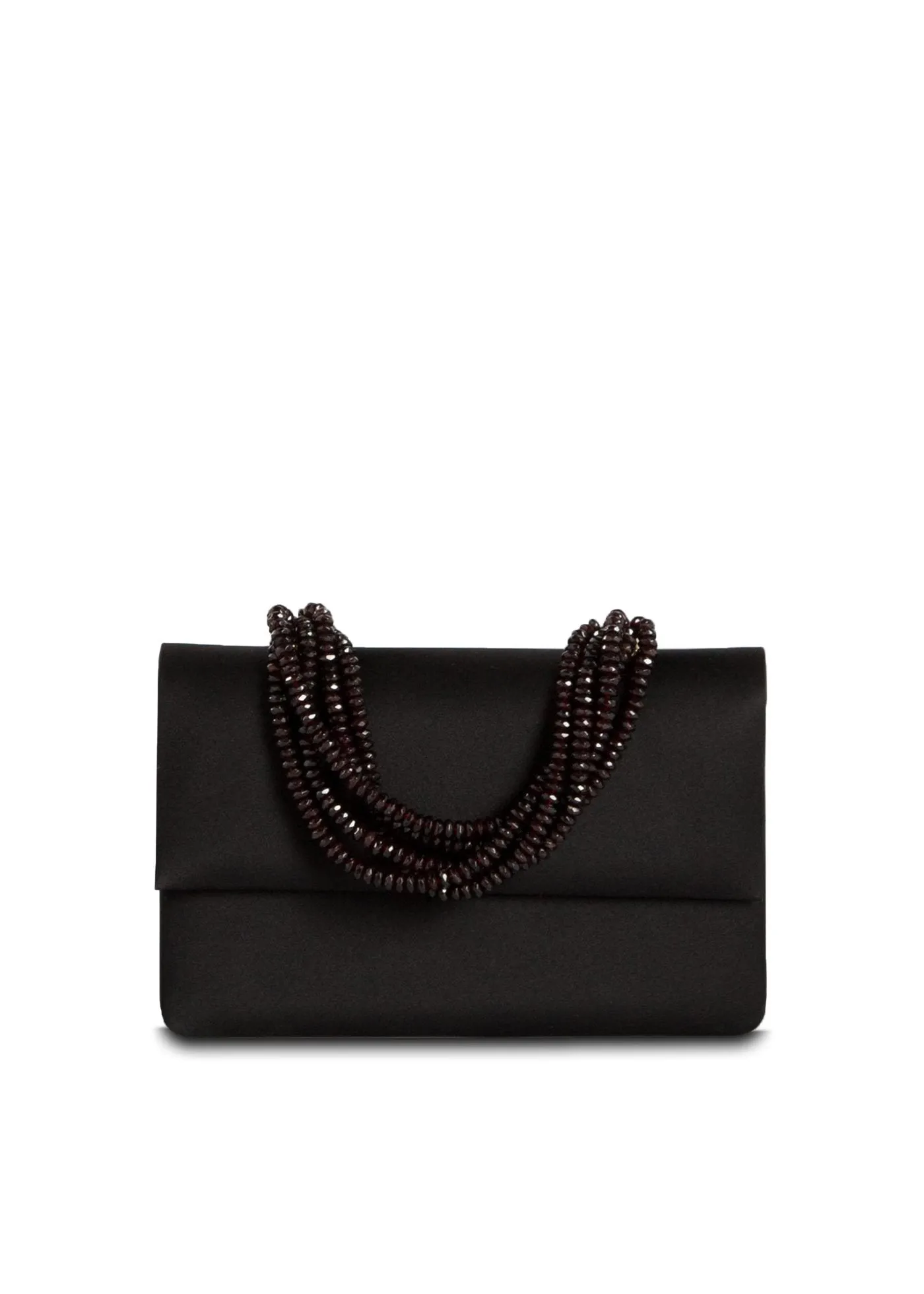 Necklace Handbag - Black Silk with Garnet Handle