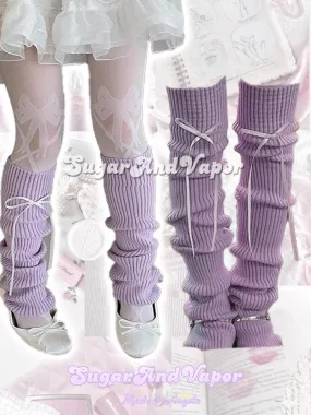 Netta Pastel Removable Ribbon Long Leg Warmers