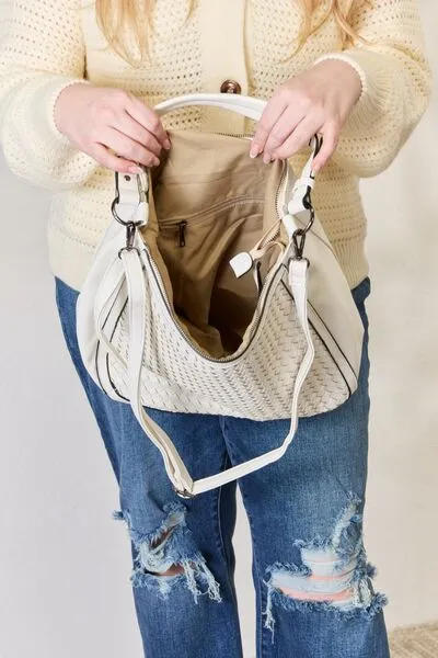 Nevaeh Weaved Vegan Leather Hobo Handbag