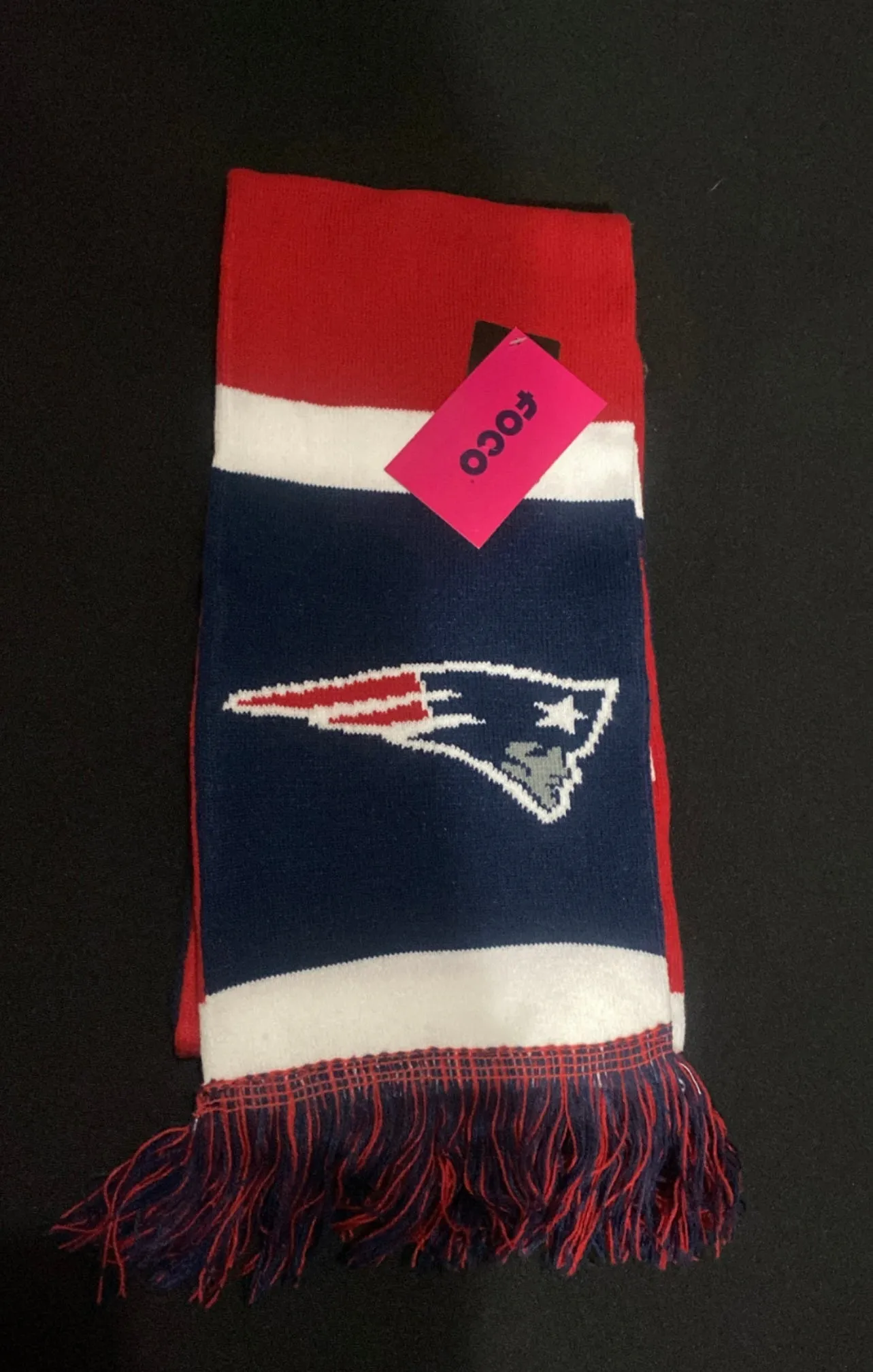 New England Patriots Collectible NFL Reversible Scarf Official Football Logo