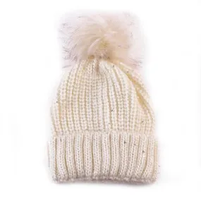 New Fashion  Hats For Women Girls Knitted Keep Warm Solid Faux Fur Pompon Hats Female Skullies & Beanies GS