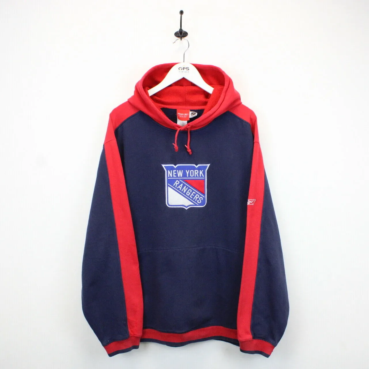 NHL REEBOK New York RANGERS Hoodie Navy Blue | XL