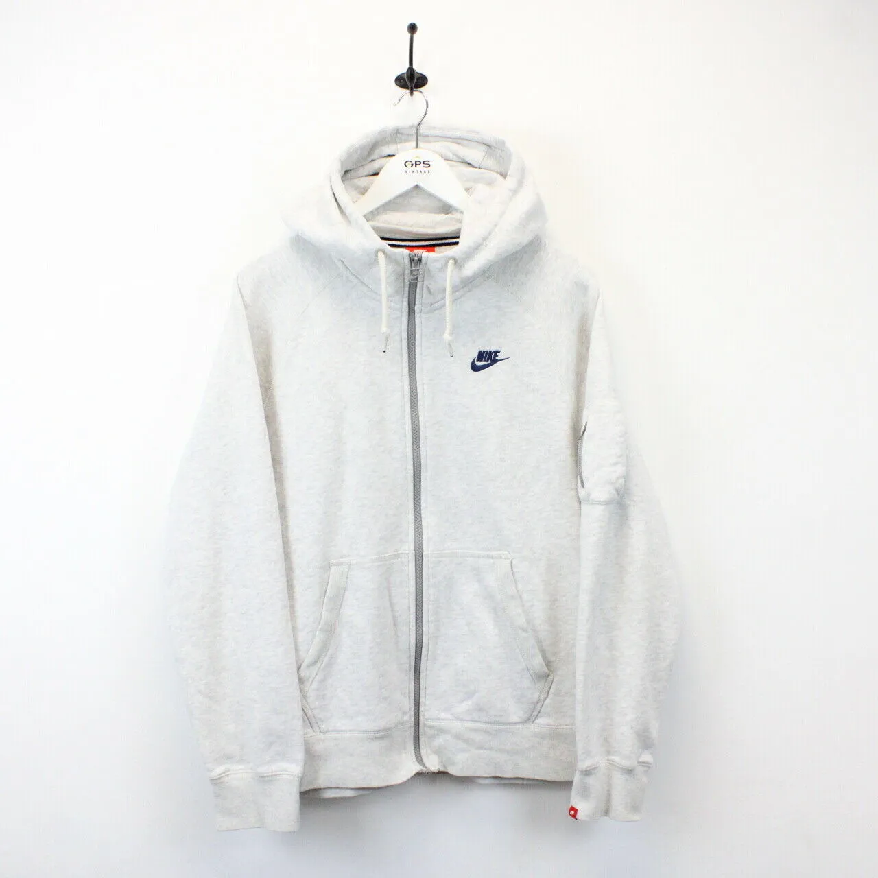 NIKE 00s Hoodie Light Grey | Large