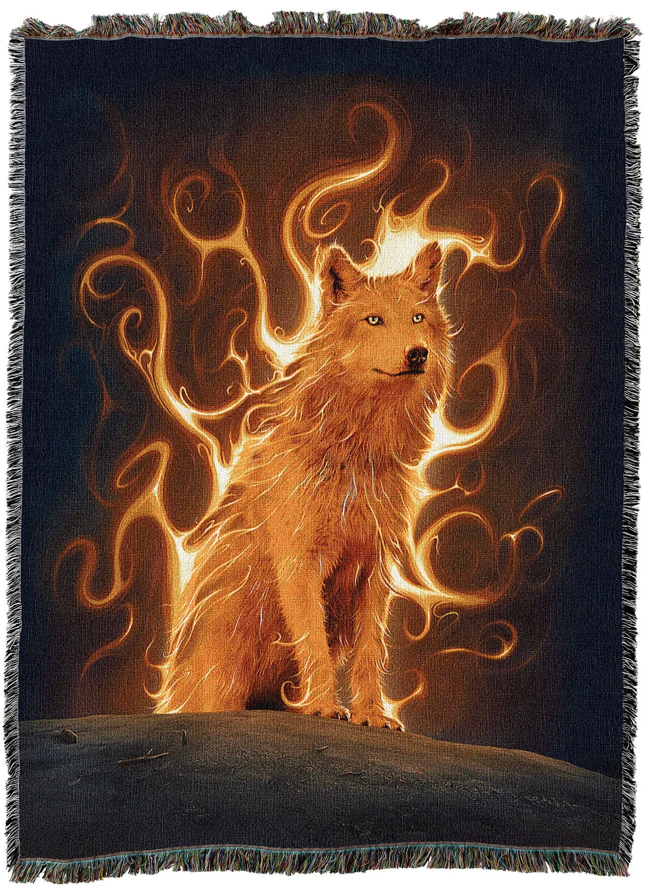 Phoenix Wolf Tapestry Blanket