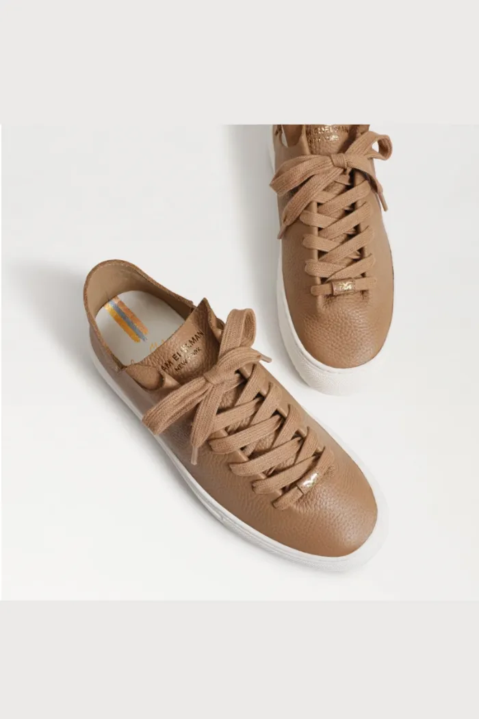 Poppy Lace Up Sneaker - Camel Leather