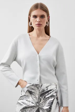 Premium Viscose Blend Body Contouring Sparkle Knit Cardi | Karen Millen