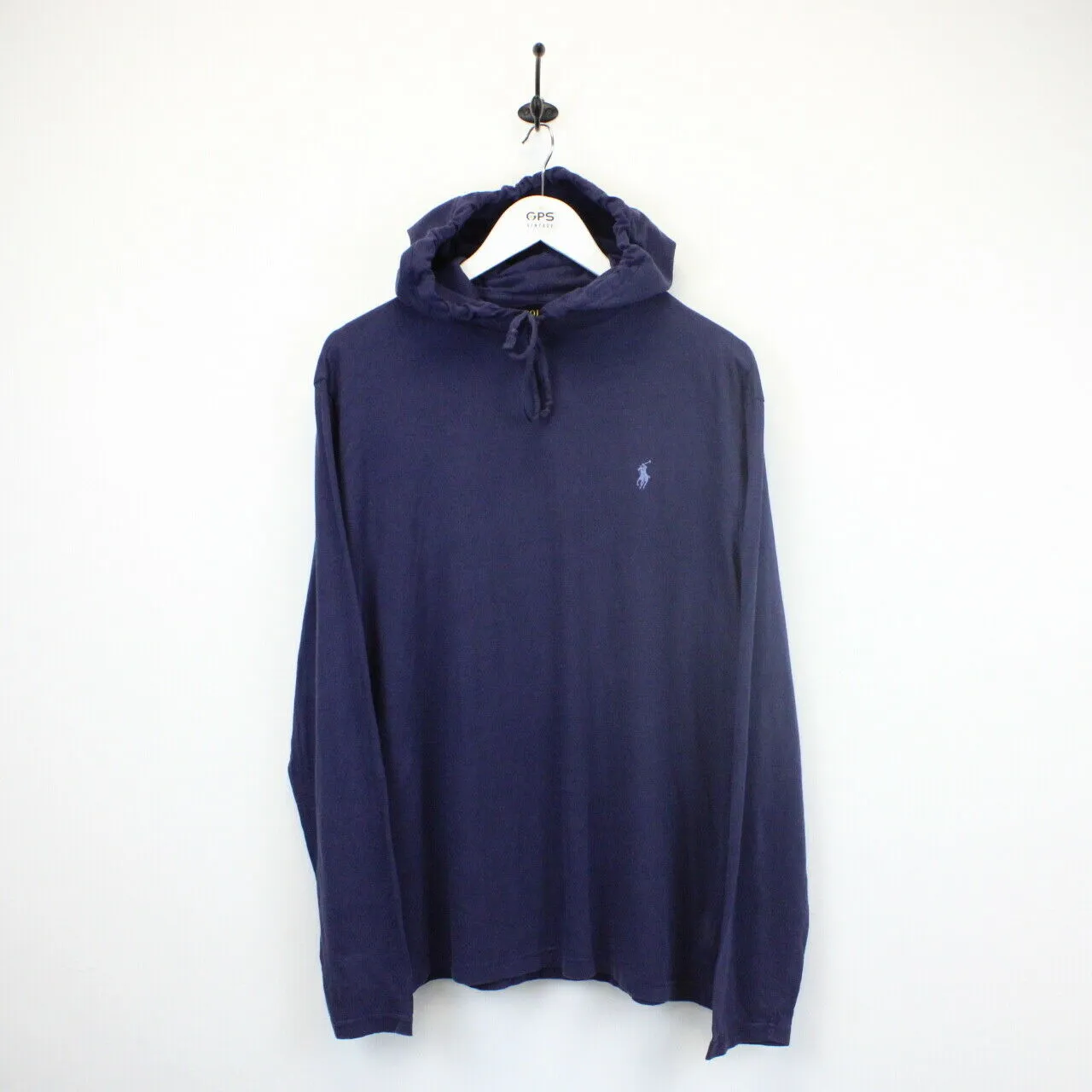 RALPH LAUREN Hoodie Navy Blue | Large