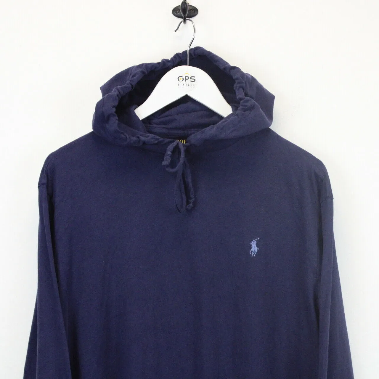 RALPH LAUREN Hoodie Navy Blue | Large