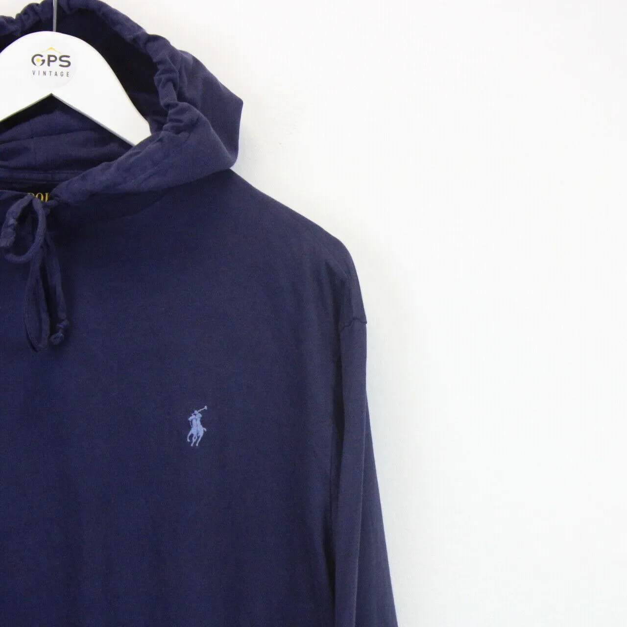 RALPH LAUREN Hoodie Navy Blue | Large