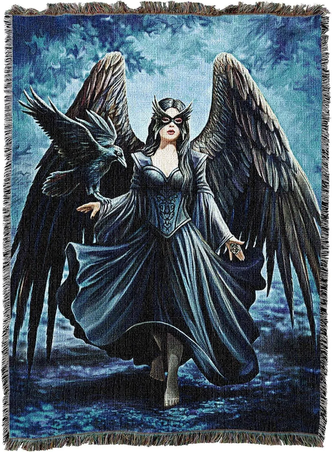 Raven Angel Tapestry Blanket