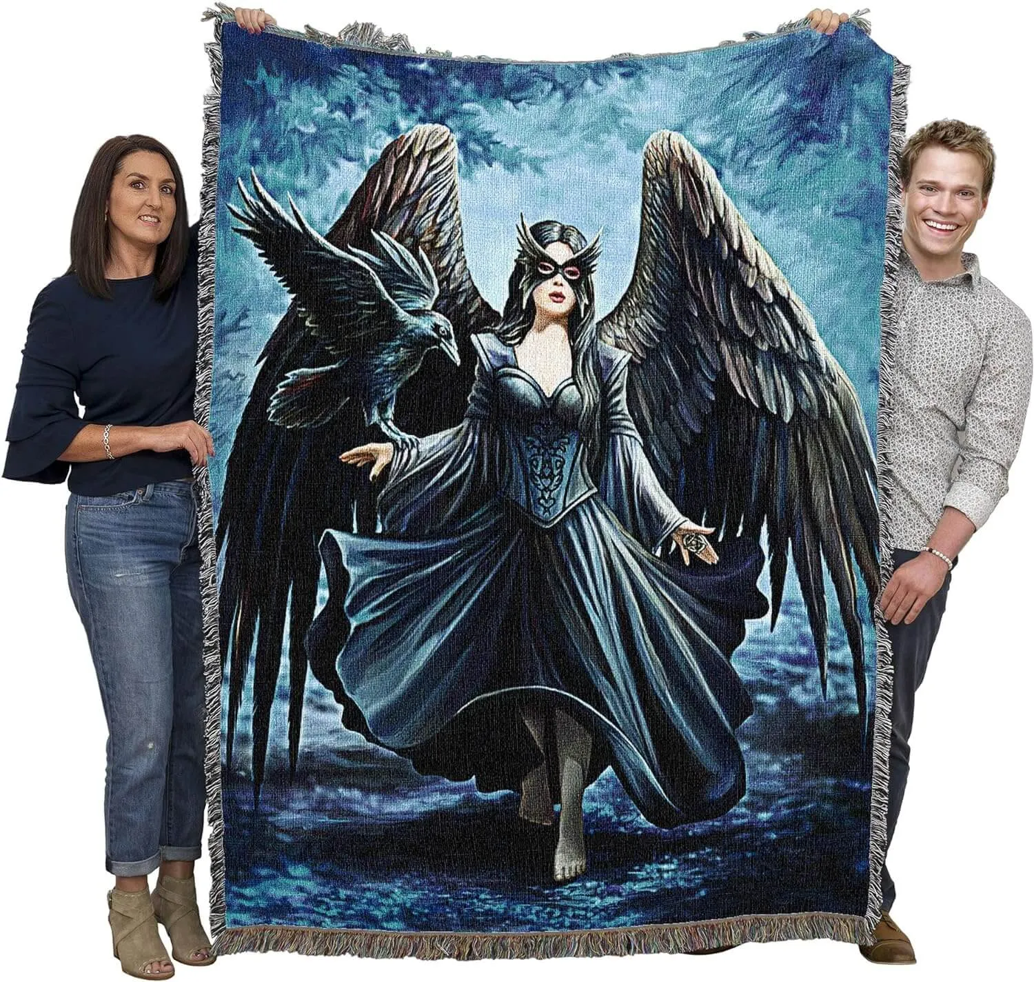 Raven Angel Tapestry Blanket