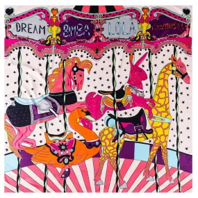 Retro Carousel Print Square Scarf