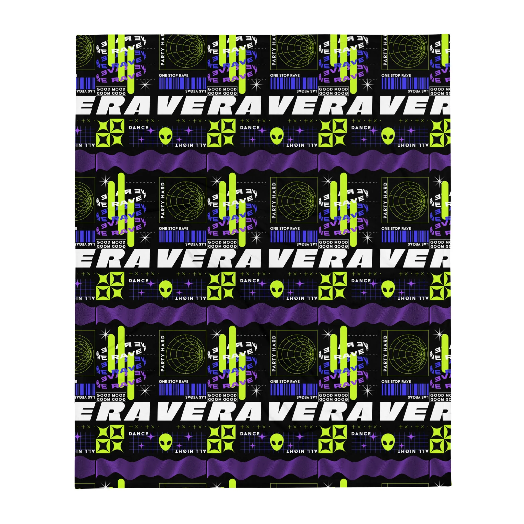 Retro Rave Throw Blanket