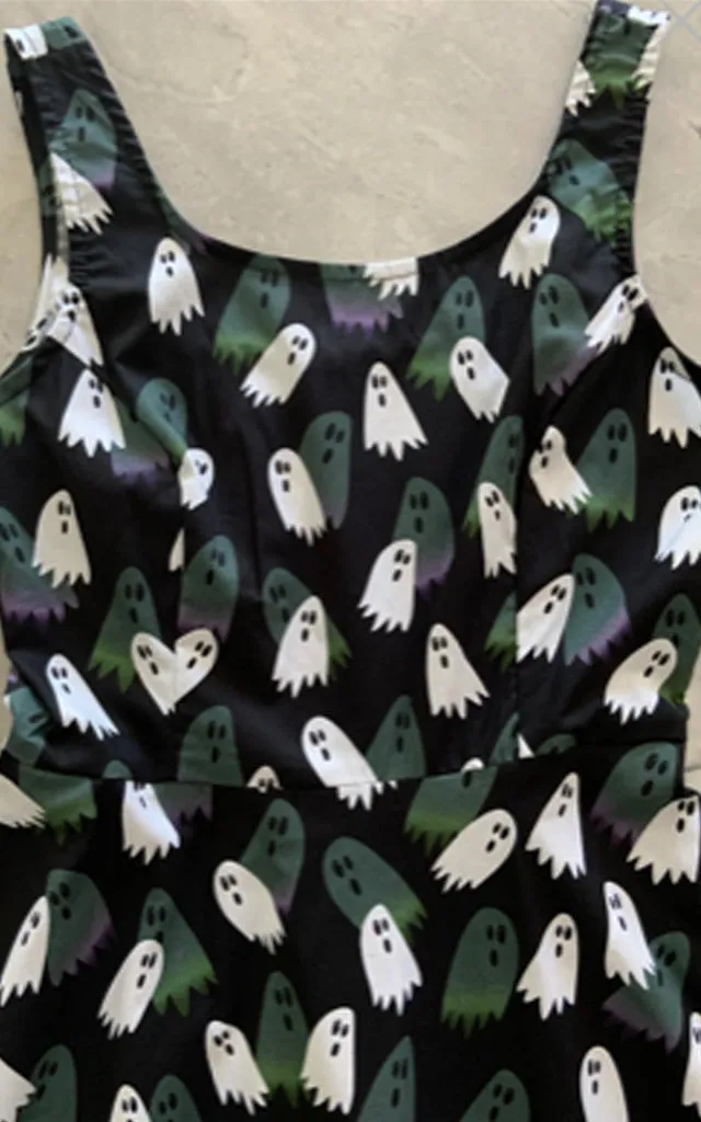 Retrolicious Skater Dress in Ghosts Print - S & M left only