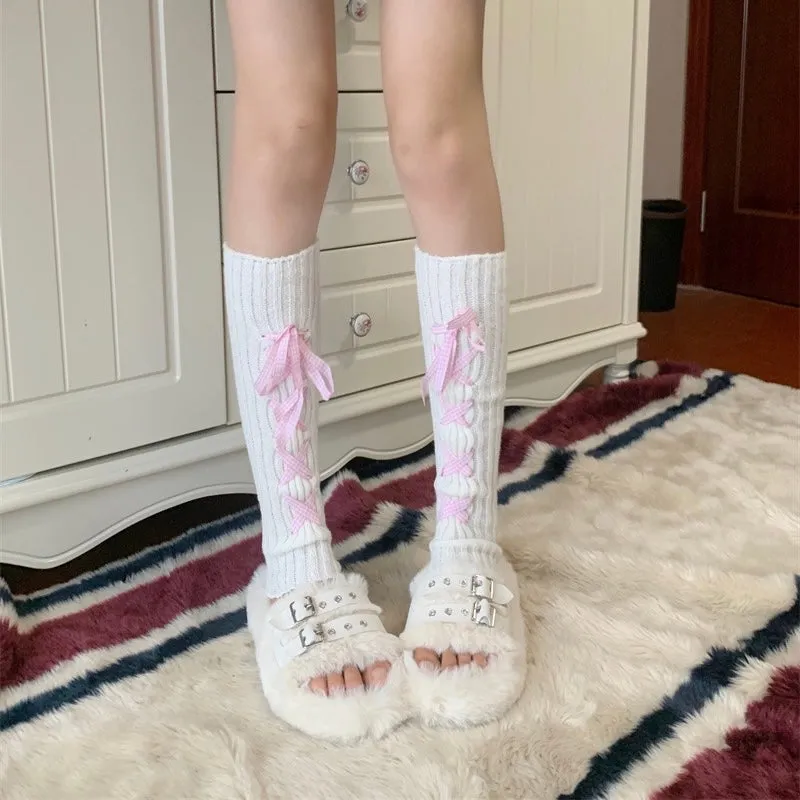 Ribbon Lace Leg Warmers