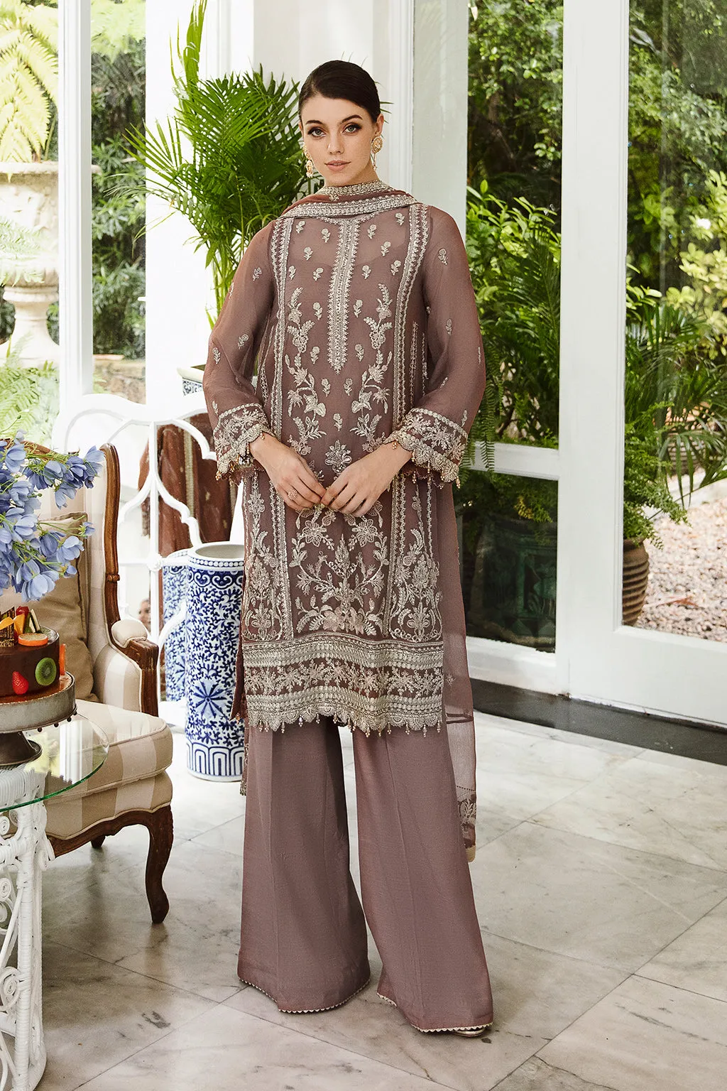 Saad Shaikh Ella Unstitched Embroidered Luxury Chiffon 3Pc Suit DSG-05