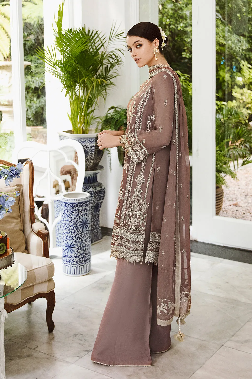 Saad Shaikh Ella Unstitched Embroidered Luxury Chiffon 3Pc Suit DSG-05