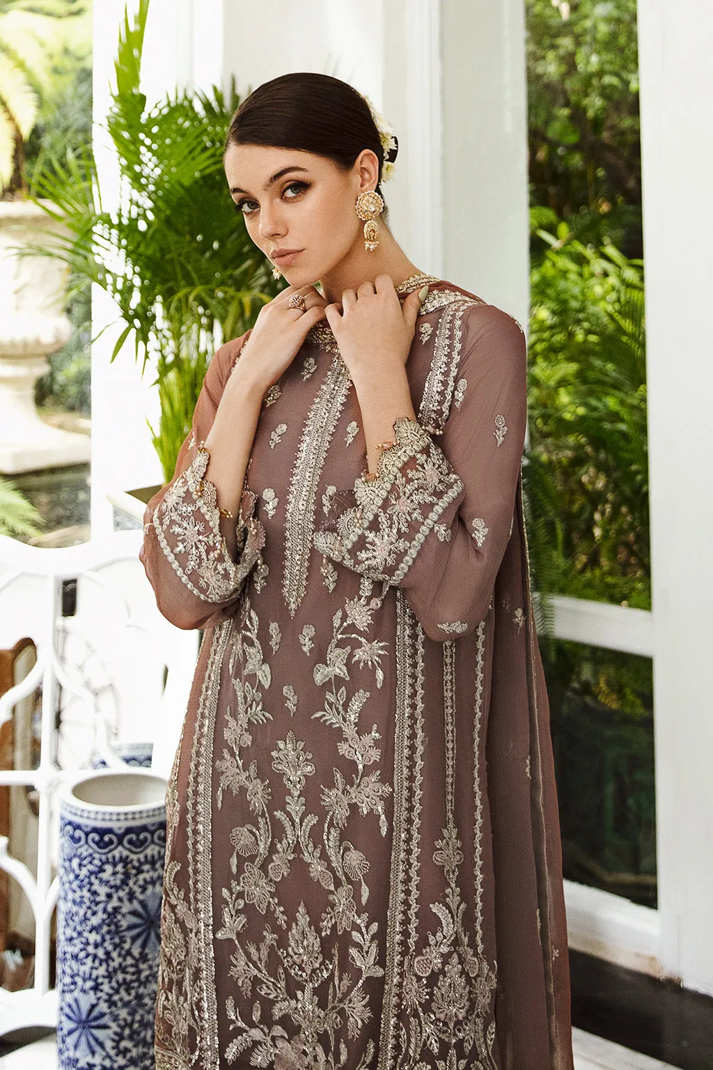 Saad Shaikh Ella Unstitched Embroidered Luxury Chiffon 3Pc Suit DSG-05