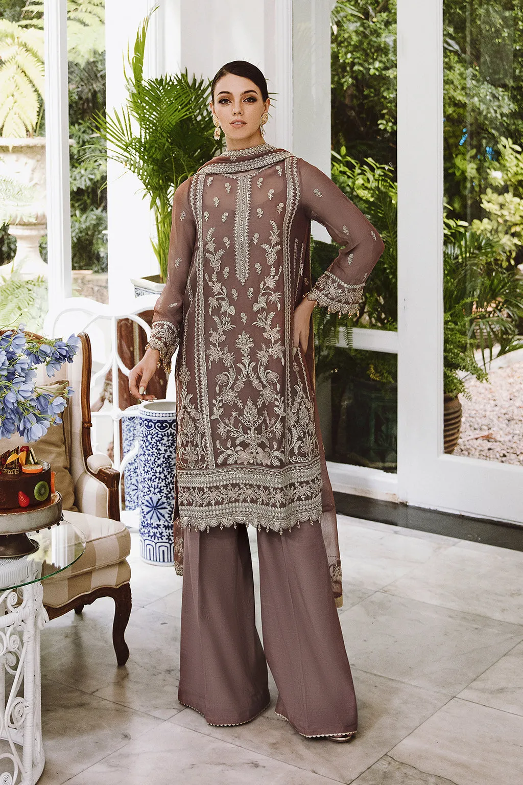 Saad Shaikh Ella Unstitched Embroidered Luxury Chiffon 3Pc Suit DSG-05