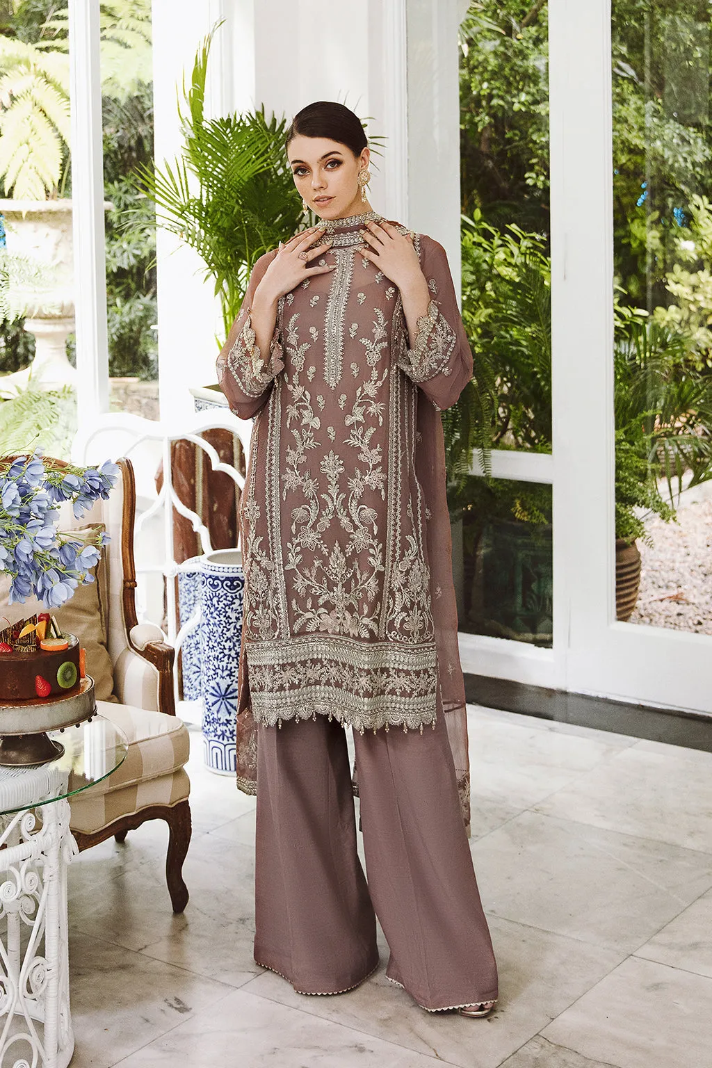 Saad Shaikh Ella Unstitched Embroidered Luxury Chiffon 3Pc Suit DSG-05