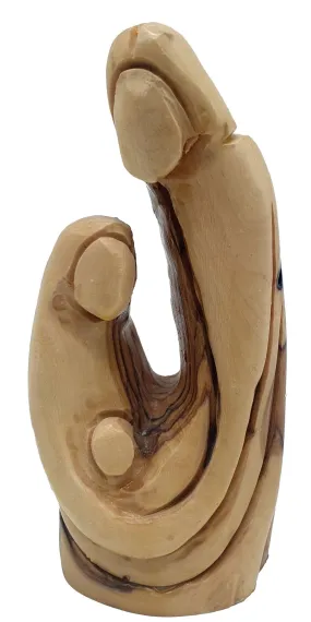 Sacred Olive Wood Holy Family Figurine | Nativity Scene Statue for Christmas Decorations