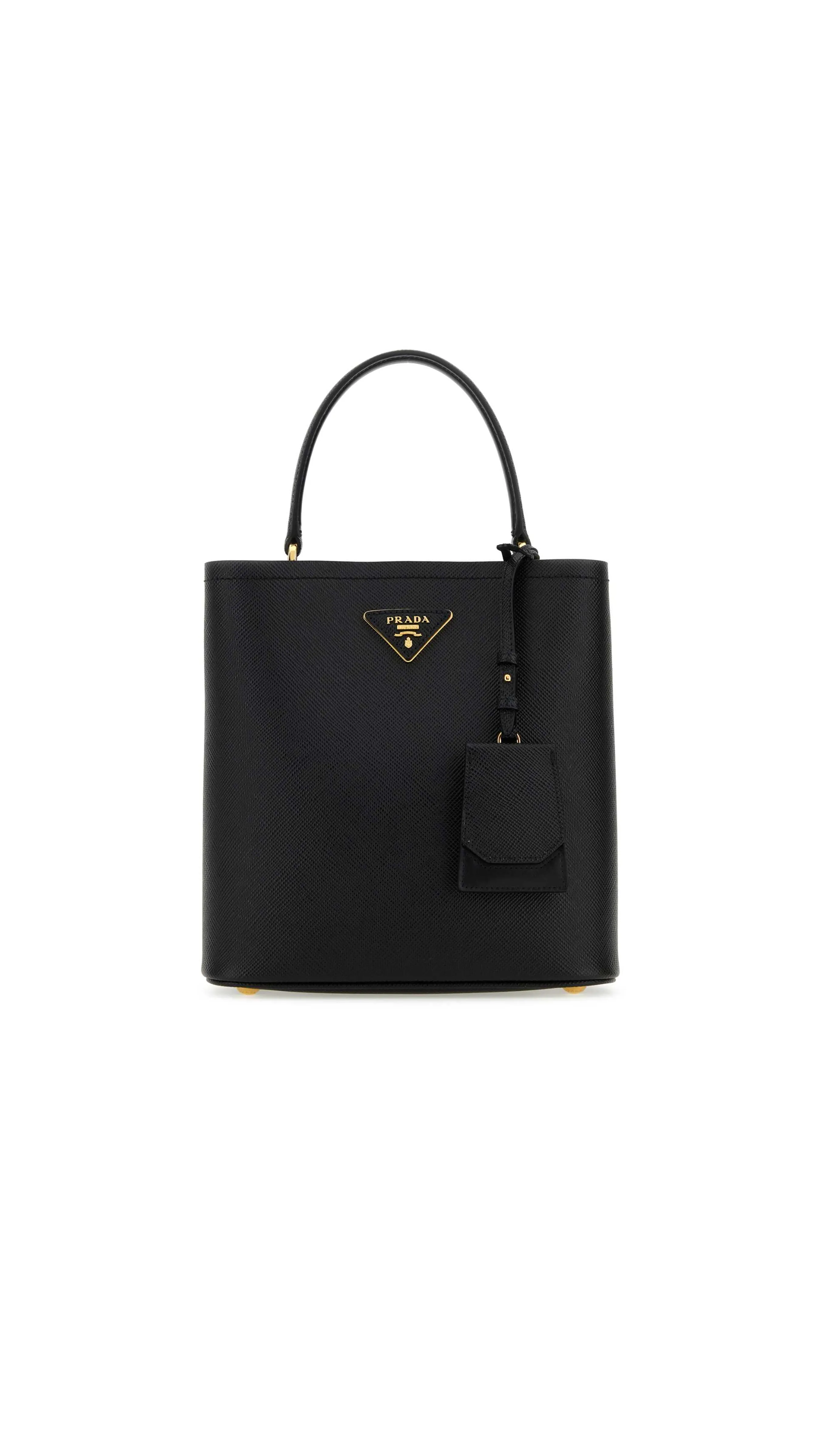 Saffiano Logo Tote Bag - Black