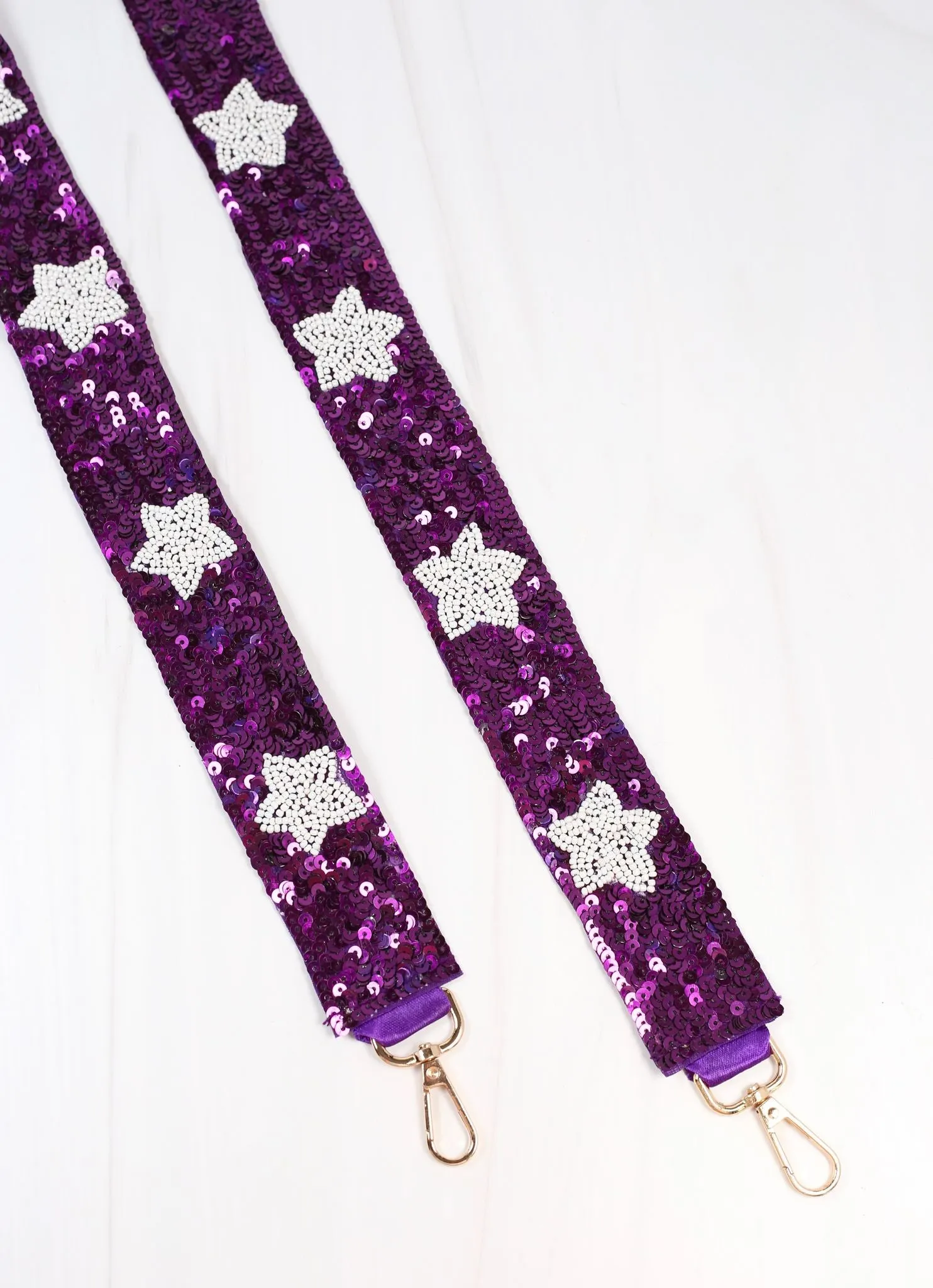 Sammy Star Sequin Crossbody Strap PURPLE WHITE