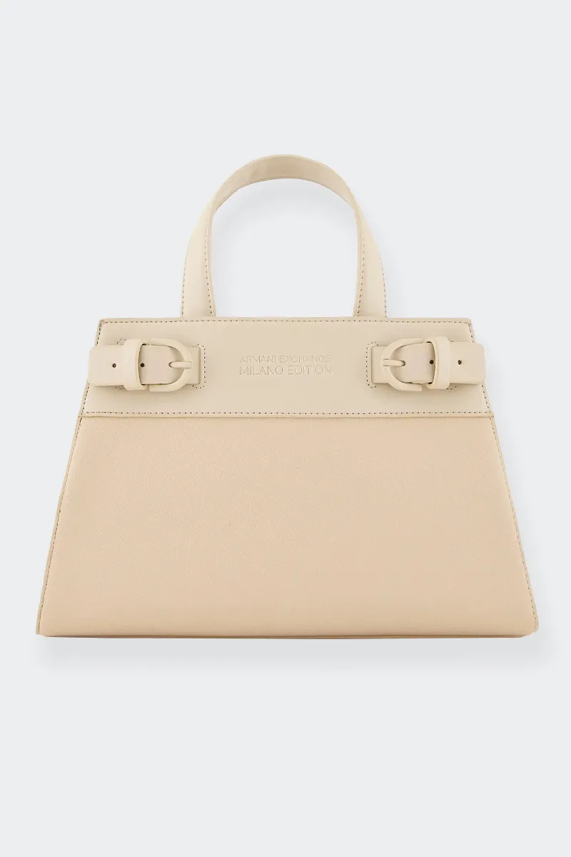 SHOPPING TOTE BAG CON TRACOLLA BEIGE