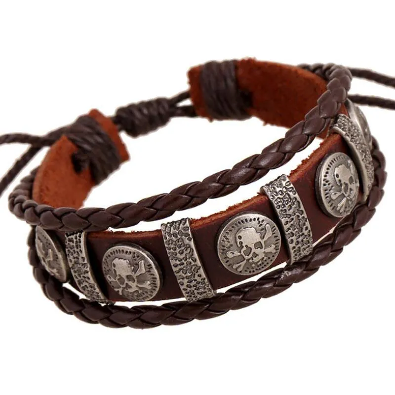 Skull Plate Unisex Braid Bracelet