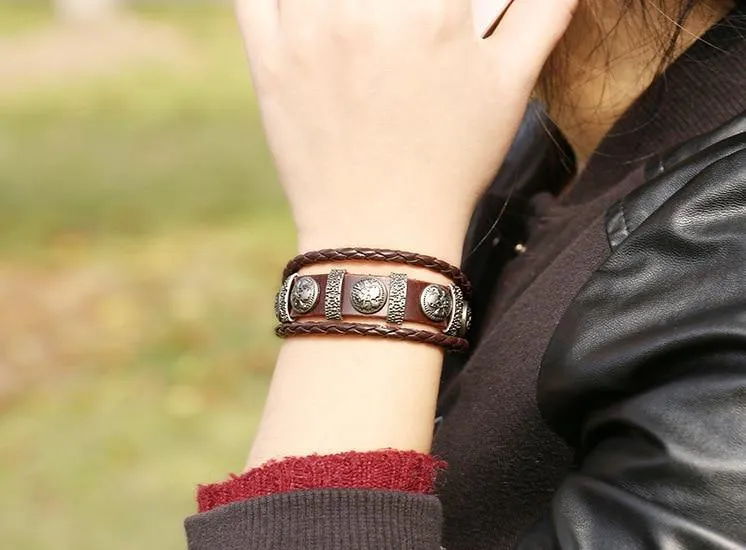 Skull Plate Unisex Braid Bracelet