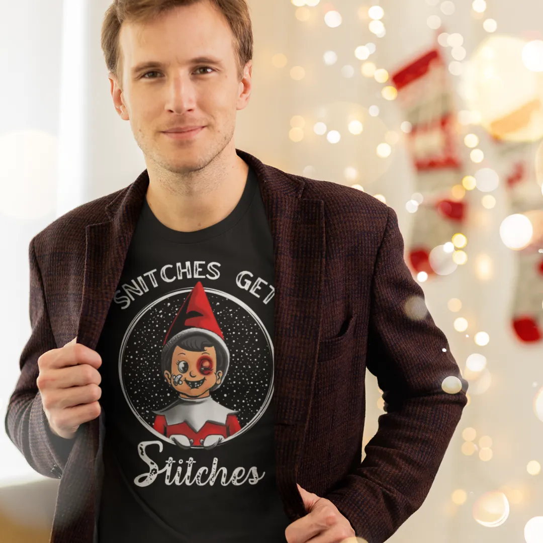 Snitches Get Stitches Christmas T-Shirt